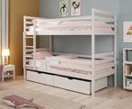 Stapelbed - Wit - 90x200cm - 2 persoons - Kinderbed 2 lades, Kinderen en Baby's, Kinderkamer | Bedden, Verzenden, Nieuw