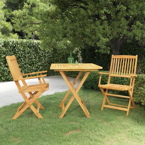 vidaXL 3-delige Tuinset inklapbaar massief acaciahout, Tuin en Terras, Tuinsets en Loungesets, Tuinset, Nieuw, Hardhout, Verzenden