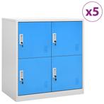 vidaXL Lockerkasten 5 st 90x45x92,5 cm staal lichtgrijs en, Huis en Inrichting, Kasten | Lockerkasten, Verzenden, Nieuw