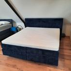 Boxspring De Vries Home 3L, 180x200cm, Blauw, Ophalen of Verzenden, 180 cm, 200 cm