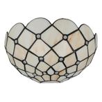Tiffany wandlamp – Ruitmotief – B 25 × H 14 cm (Art. 7705), Huis en Inrichting, Lampen | Wandlampen, Verzenden, Nieuw