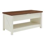 Salontafel Kasama 110x55x54 cm walnootkleurig en wit [en.cas, Huis en Inrichting, Tafels | Salontafels, Verzenden, Nieuw