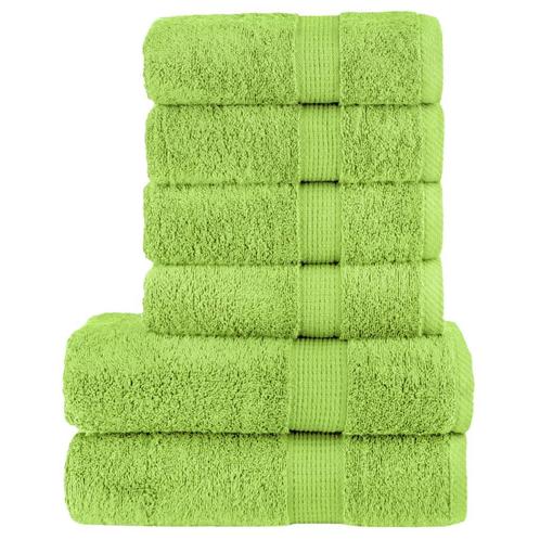 vidaXL 6-delige Handdoekenset SOLUND 600 g/m² appelgroen, Huis en Inrichting, Badkamer | Badtextiel en Accessoires, Groen, Nieuw