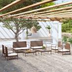 vidaXL 8-delige Loungeset met kussens poly rattan bruin, Tuin en Terras, Tuinsets en Loungesets, Nieuw, 8 zitplaatsen, Loungeset