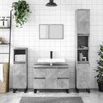 vidaXL Badkamerkast 80x33x60 cm bewerkt hout betongrijs, Verzenden, Nieuw