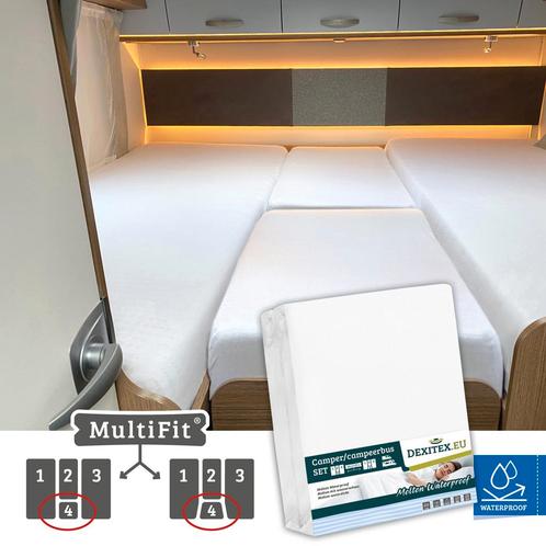 Waterdichte molton hoeslakenset - 4 delig met midden matras, Huis en Inrichting, Slaapkamer | Beddengoed, Wit, Nieuw, Eenpersoons