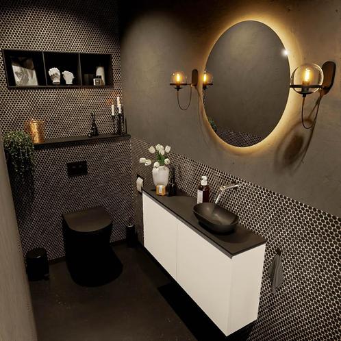 MONDIAZ FOWY toiletmeubel 100cm kleur talc. Waskom positie, Doe-het-zelf en Verbouw, Sanitair, Bad, Nieuw, Ophalen of Verzenden
