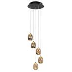 High light Hanglamp Amber Golden Egg 5 lichts Ø30cm, Huis en Inrichting, Lampen | Hanglampen, Minder dan 50 cm, Nieuw, Glas, Ophalen of Verzenden