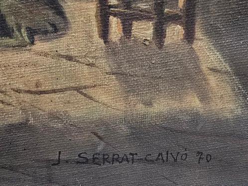 José Serrat Calvó (1927-1973) - Interior con historia, Antiek en Kunst, Kunst | Schilderijen | Klassiek