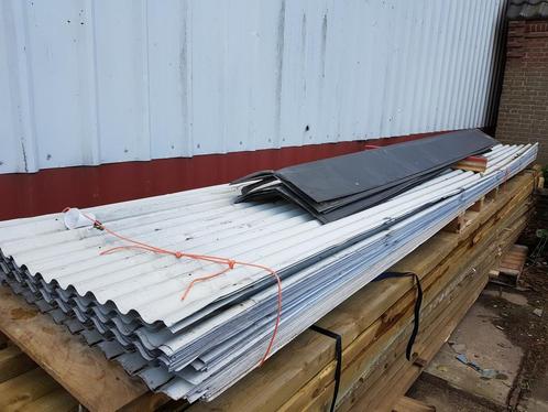 Gebruikte golfplaten | metaal | grijs gecoat | lange lengte, Doe-het-zelf en Verbouw, Dakpannen en Dakbedekking, Grijs, 15 m² of meer