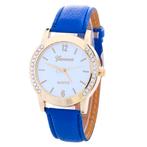 Fako® - Horloge - Geneva - Kristal - 40mm - Donkerblauw, Verzenden, Nieuw