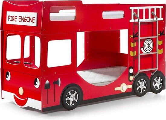 Vipack Brandweerauto Stapelbed, 90x200cm, Kinderen en Baby's, Kinderkamer | Stapelbedden en Hoogslapers, Stapelbed, Nieuw, Ophalen of Verzenden