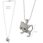 Alista Metalen Ketting met Strass Poesje Hanger, Verzenden, Nieuw
