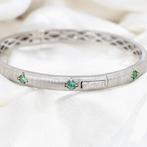 Zonder Minimumprijs - Armband Zilver - 1.20ct. tw. Smaragd, Sieraden, Tassen en Uiterlijk, Armbanden, Nieuw