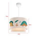 [lux.pro] Design hanglamp Lurgan E27 wit met dinosaurus moti, Kinderen en Baby's, Kinderkamer | Inrichting en Decoratie, Nieuw