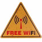 Metalen driehoek - Free wifi NIEUW, Huis en Inrichting, Woonaccessoires | Tekstborden en Spreuken, Ophalen of Verzenden, Nieuw