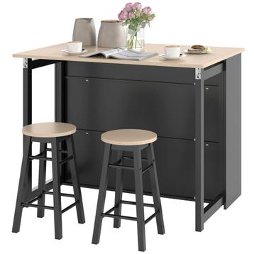 TRUUSK Bartafel Met Barkruk Set, 3-delige Bartafel Set, Eett beschikbaar voor biedingen