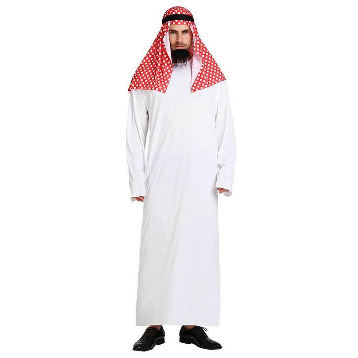 Arabische Prins Kostuum – Witte Onesie met - Maat M, Kleding | Heren, Carnavalskleding en Feestkleding, Nieuw, Maat 48/50 (M)