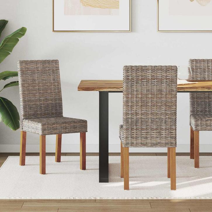 vidaXL Eetkamerstoel 2 pcs Kubu grijs 45 x 54 x 93 cm, Huis en Inrichting, Stoelen, Grijs, Nieuw, Verzenden