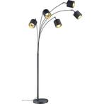 Vloerlamp - E14 Fitting - 5-lichts - Mat Zwart - Aluminium, Huis en Inrichting, Nieuw, Ophalen of Verzenden, Metaal, 200 cm of meer