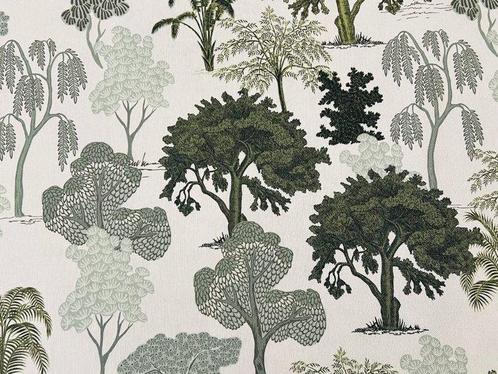 Elegante natuurlijke stof: katoenen meubelstof met exotisch, Antiek en Kunst, Antiek | Kleden en Textiel
