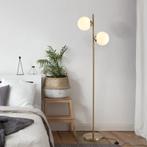 TRUUSK Vloerlamp met 2-delige Glazen Lampenkap - Staal en Gl, Huis en Inrichting, Lampen | Hanglampen, Verzenden, Nieuw