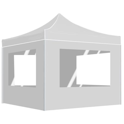 vidaXL Partytent inklapbaar met wanden 3x3 m aluminium wit, Tuin en Terras, Partytenten, Partytent, Nieuw, Verzenden