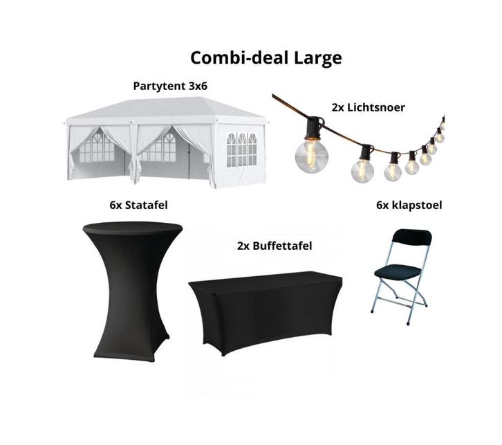 Combi-deal Large | Partytent 3x6m, statafels en meer, Tuin en Terras, Partytenten, Minder dan 4 meter, 5 tot 8 meter, Opvouwbaar