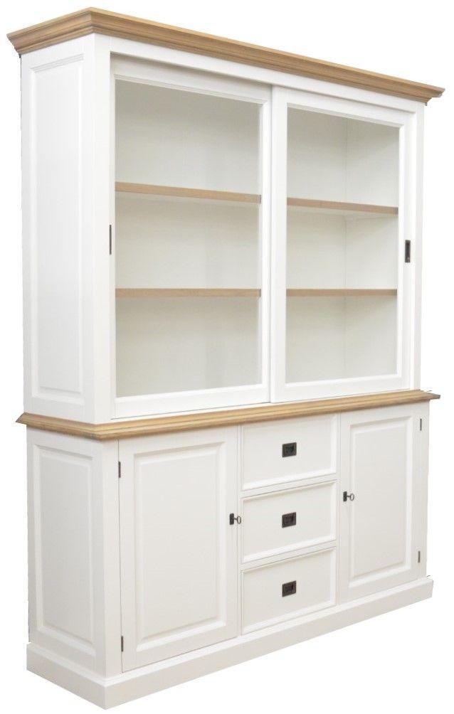 Buffetkast wit Eefde 180cm eiken schappen en lijsten, Huis en Inrichting, Kasten | Buffetkasten, Ophalen of Verzenden