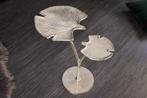 Decoratieve bijzettafel GINKGO LEAFS 50cm zilver handgemaakt, Huis en Inrichting, Tafels | Sidetables, Ophalen of Verzenden, Nieuw