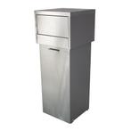 Afvalbak Snack | RVS | 80L | Verrijdbaar | 470x470x1270(h)mm, Verzenden, Nieuw in verpakking