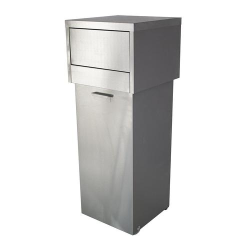 Afvalbak Snack | RVS | 80L | Verrijdbaar | 470x470x1270(h)mm, Zakelijke goederen, Horeca | Keukenapparatuur, Nieuw in verpakking