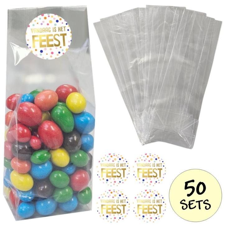 Fako Bijoux® - Uitdeelzakjes Met Sluitstickers - 50 Stickers, Diversen, Cadeauverpakkingen, Verzenden