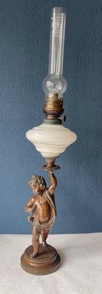 sculptuur, Cupido Olielamp - 78 cm - Zamak