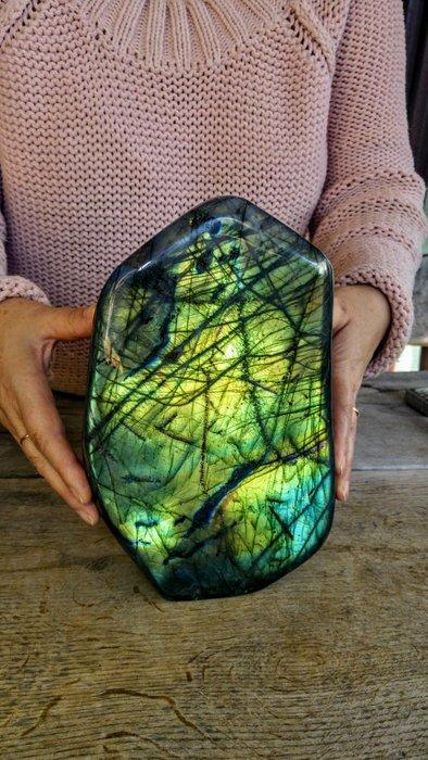 labradoriet 5,3 kg - Zilver - Goud Groen + Turquoise kleur -, Antiek en Kunst, Curiosa en Brocante