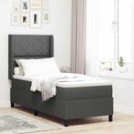 vidaXL Boxspringbed met matras & LED Donkergrijs 90x190 cm, 90 cm, Eenpersoons, Verzenden, Nieuw