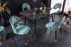 Design stoel PRET-A-PORTER turquoise fluweel bloemmotief en, Huis en Inrichting, Stoelen, Ophalen of Verzenden, Nieuw