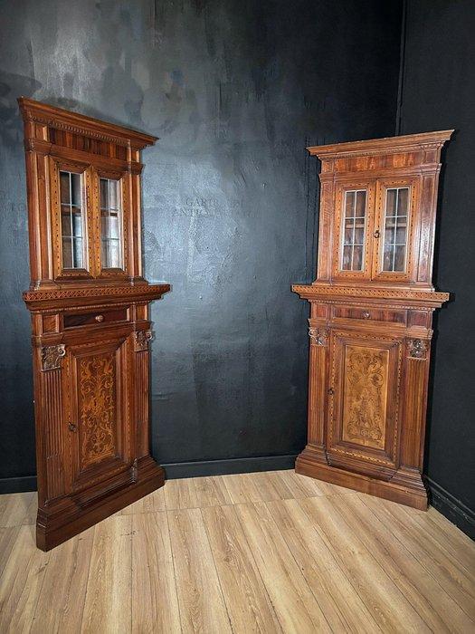 Hoekkast (2) - Hout, Glas, Brons, Messing, IJzer - Angoliere, Antiek en Kunst, Antiek | Overige Antiek