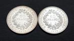 Frankrijk. 50 Francs 1975/1979 Hercule (2 moedas) (Zonder, Postzegels en Munten, Munten | Europa | Niet-Euromunten