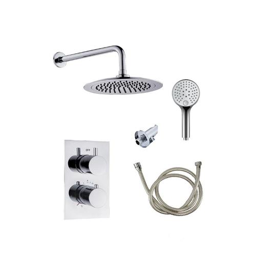 BWS Inbouw Regendouche | 20cm Stortdouche met muuruitloop en, Doe-het-zelf en Verbouw, Sanitair, Kraan, Nieuw, Chroom, Ophalen of Verzenden