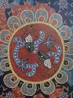 Schilderij 76cm in Aboriginal Dots Art Stijl (Zonder, Antiek en Kunst