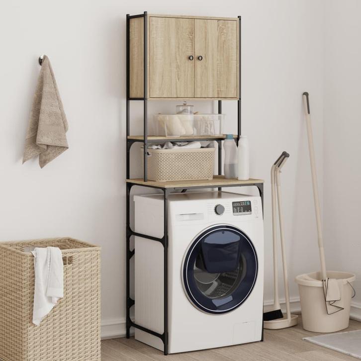 vidaXL Wasmachinekast 68x48,5x194 cm sonoma eikenkleurig, Witgoed en Apparatuur, Wasmachines, Nieuw, Verzenden