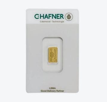 C. Hafner goudbaar 1 gram met certificaat  | Goudonline beschikbaar voor biedingen