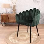 Eetkamerstoel  Velvet Groen - Armstoel Groen  - Stoel, Huis en Inrichting, Stoelen, Ophalen of Verzenden, Nieuw
