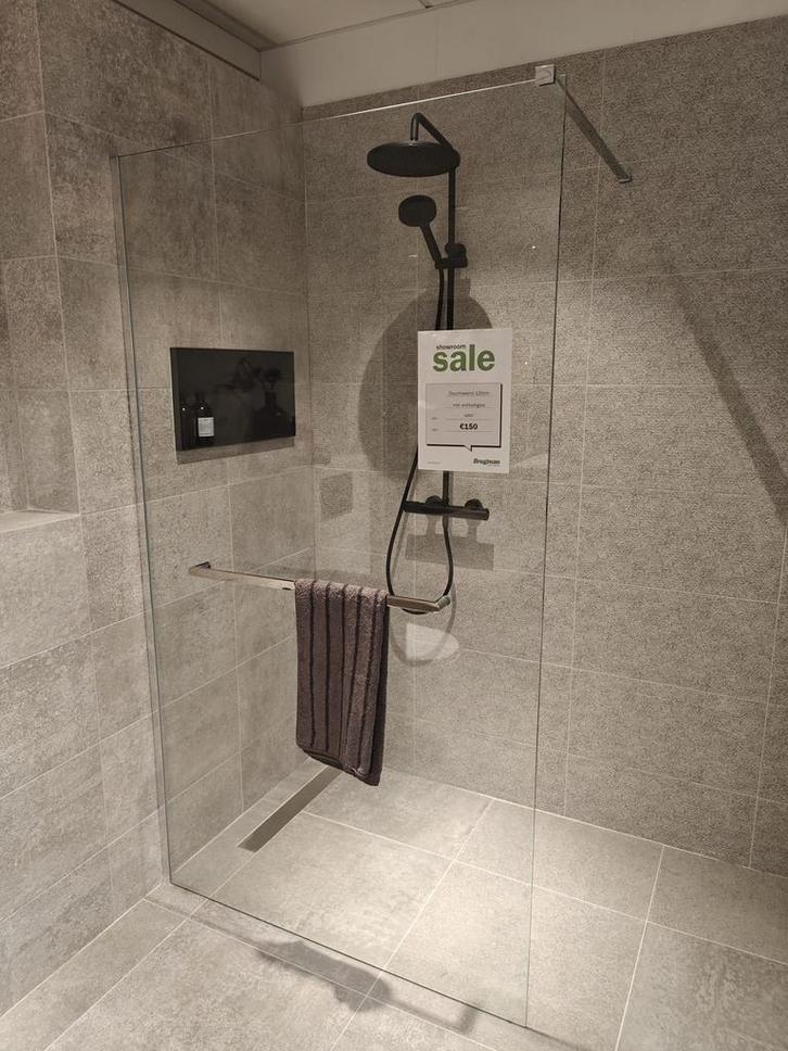 Inloopdouche 120cm 8mm veiligheidsglas antikalk - 0031, Doe-het-zelf en Verbouw, Sanitair, Douche, Nieuw, Chroom, Glas, Ophalen