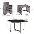 TRUUSK Outsunny Sitzgruppe für 8 Personen Polyrattan Gartens, Verzenden, Nieuw