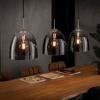 *WOONWINKEL* Glazen Hanglamp Met 3 Ovale Kappen, Huis en Inrichting, Lampen | Hanglampen, Nieuw, Verzenden