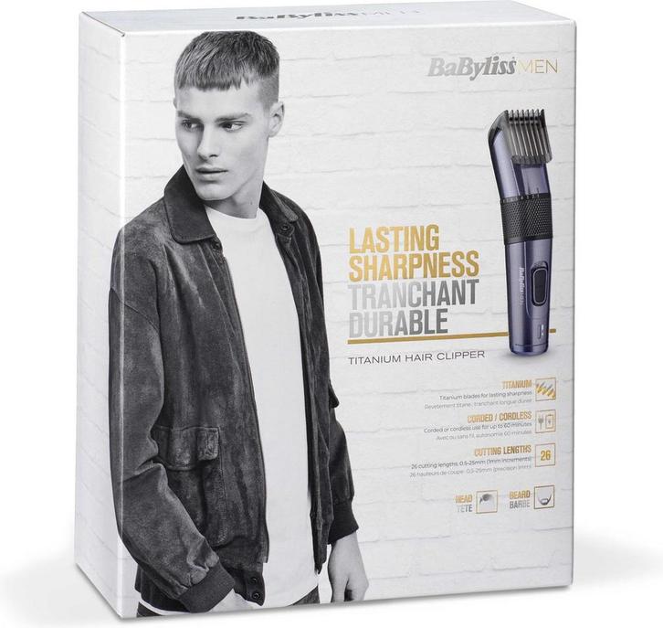 BaBylissMEN ® Titanium E976E - Tondeuse, Sieraden, Tassen en Uiterlijk, Uiterlijk | Lichaamsverzorging, Verzenden
