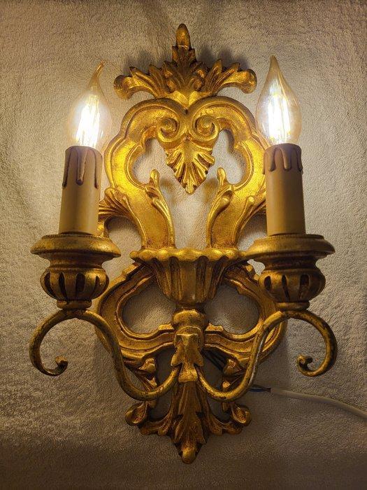 Wandlamp - Verguld hout - Met de hand gesneden, Antiek en Kunst, Antiek | Overige Antiek