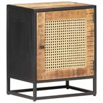 vidaXL Nachtkastje 40x30x50 cm ruw mangohout en natuurlijk, Overige materialen, Minder dan 45 cm, Verzenden, Nieuw